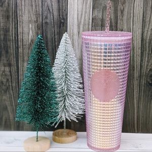 Starbucks Holiday Disco Pink Grid Studded Tumbler